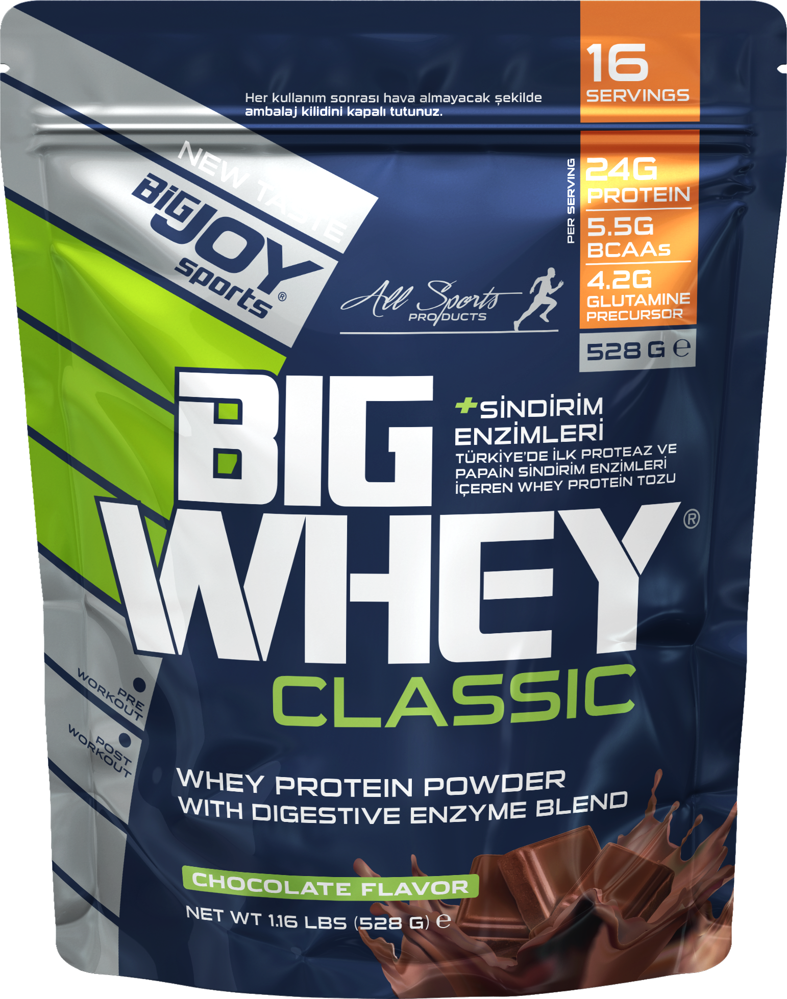 `Bigjoy Sports-Bigwhey Classic Çikolata Doypack 528g