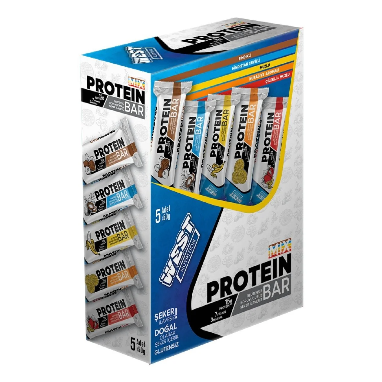West 5 li Protein Bar Kutusu (Karışık Paket)
