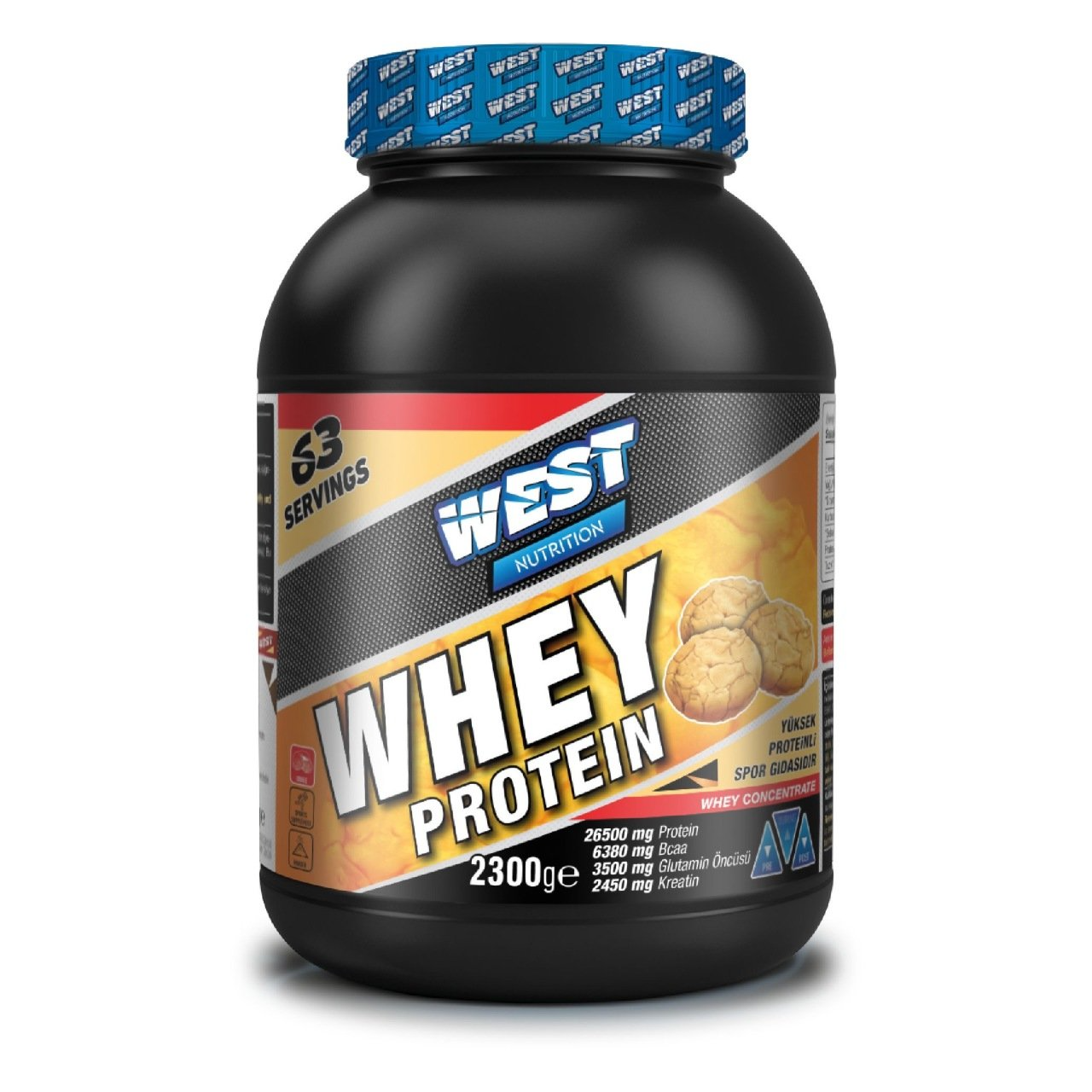 West Whey Protein 2300 gram - 63 Servis Kurabiye